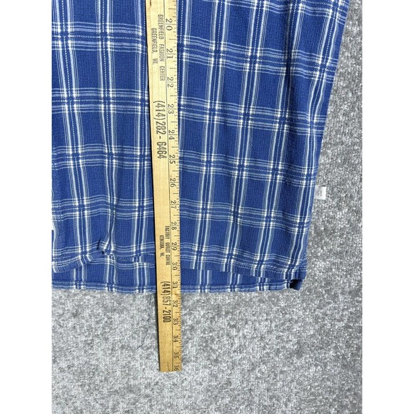 Cabelas Short Sleeve Knit Button Up Shirt Mens Size XL Blue Cotton Pocket Collar - Picture 14 of 14